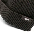 Herno ribbed-knit logo-plaque beanie - Brown