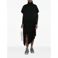 Yohji Yamamoto asymmetric wool-blend midi skirt - Black