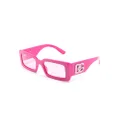 Dolce & Gabbana Eyewear logo-plaque rectangle-frame sunglasses - Pink