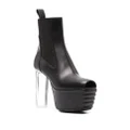 Rick Owens 160mm open-toe leather heeled boot - Black