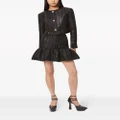 Nina Ricci patterned-jacquard ruffled miniskirt - Black