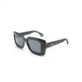 Lanvin braided-arms rectangle-frame sunglasses - Grey