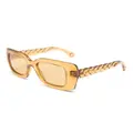 Lanvin braided-arms rectangle-frame sunglasses - Yellow