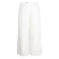 Cynthia Rowley floral-appliqué high-waisted trousers - White