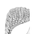 David Yurman 18kt white gold 13mm Sculpted Cable diamond pinky ring - Silver
