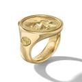 David Yurman 18kt yellow gold Amulet Life & Death engraved signet ring