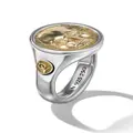 David Yurman 18kt yellow gold and silver Amulet Life & Death signet ring