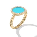 David Yurman 18kt yellow gold Petite DY Elements turquoise diamond ring