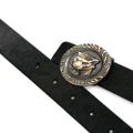 Just Cavalli Tiger Head-motif leather belt - Black