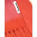 izzue ombré-effect fringed scarf - Orange