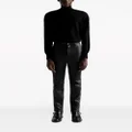 Bally stripe-detail leather tapered trousers - Black