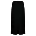 Paule Ka crepe-texture wide-leg trousers - Black