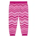 Missoni Kids two-tone zigzag knitted leggings - Pink