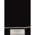 Balmain Label-patch merino-wool scarf - Black