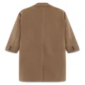 Saint Laurent single-breasted wool long coat - Brown