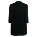 BOSS monogram-jacquard belt wool-blend coat - Black
