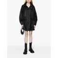 CHANEL Pre-Owned logo-buttons hooded parka coat - Black