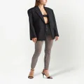 Prada rhinestone-embellished mesh trousers - Black