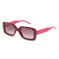 Carolina Herrera crystal-embellished square-frame sunglasses - Pink