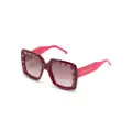 Carolina Herrera crystal-embellished square-frame sunglasses - Pink
