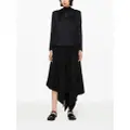 Yohji Yamamoto asymmetric draped midi skirt - Black