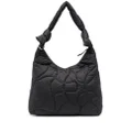 Ash asymmetric quilted-design shoulder bag - Black