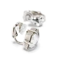 Saint Laurent asymmetric crystal-embellished earrings - Silver