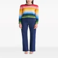 Oscar de la Renta rainbow-ombre crochet-knit jumper - Red