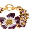 Oscar de la Renta hand-painted flower bracelet - Gold