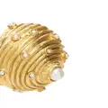 Oscar de la Renta Shell pearl clip-on earrings - Gold