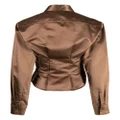 Cynthia Rowley pleat-detail long-sleeve shirt - Brown