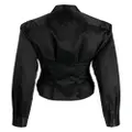 Cynthia Rowley satin-trim slim-cut shirt - Black