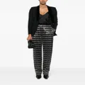 Emporio Armani striped sequinned tailored trousers - Black