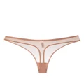 Agent Provocateur Lucky sheer mesh thong - Brown