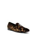 Roberto Cavalli logo-embroidered leather loafers - Black