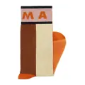 Marni logo-intarsia colour-block socks - Brown