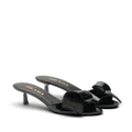 Prada bow-detail patent-leather sandals - Black