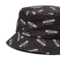 Moschino logo print bucket hat - Black