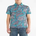 ETRO floral-print cotton polo shirt - Blue