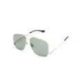 Saint Laurent Eyewear Leon oversized-frame sunglasses - Green