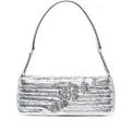 Jimmy Choo Avenue Slim sequin-embellished bag - Silver
