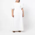 Huishan Zhang Hortense feather-trim gown - White