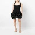 Cynthia Rowley flower-appliqué sleeveless dress - Black