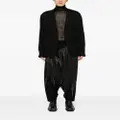 Yohji Yamamoto embroidered draped trousers - Black