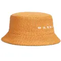 Marni logo-embroidered bucket hat - Orange