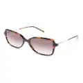 Carolina Herrera Hero crystal-embellished oversize-frame sunglasses - Brown