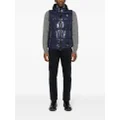 Herno logo-plaque hooded down gilet - Blue