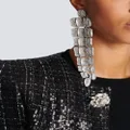 Balmain crystal-embellished drop earrings - Silver