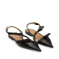 GANNI bow-detail slingback ballerina shoes - Black
