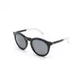 Moncler Eyewear two-tone round-frame sunglasses - Black